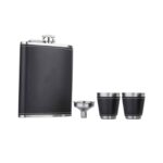 T 42 SET DE LICORERA LYON  (NEGRO / ACERO INOXIDABLE/CURPIEL) - Imagen 3