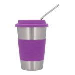 T 168 VASO FRAPPE  (MORADO / ACERO INOXIDABLE / SILICÓN)