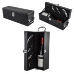O 024 SET DE VINOS MERLOT  (NEGRO / METAL/CURPIEL) - Imagen 3