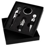 HO 066 SET DE VINO CARLOT  (NEGRO / CARTÓN / ACERO INOXIDABLE)