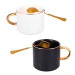 HO 054 TAZA CAPUCCINO  (NEGRO / CERÁMICA / METAL) - Imagen 3