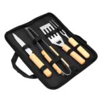 HO 062 SET DE BBQ ENTRECOT  (NEGRO / POLIÉSTER/ACERO INOX/MADERA)