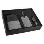 62000 - SET DE VIAJE DAEGU NEGRO (NEGRO / PLASTICO BASCULA / CURPIEL PORTA PASAPORTE E IDENTIFICADOR DE MALETAS) - Imagen 2