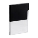 62200 N - SET GOYAN (NEGRO / CURPIEL LIBRETA / ACERO INOXIDABLE BOLIGRAFO / METAL TARJETERO) - Imagen 3