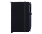 LIBRETA CON BOLIGRAFO AITANA A2182 NEGRO (Libreta: Cartón plastificado / Bolígrafo: Aluminio)