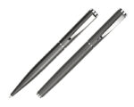 SET DE BOLÍGRAFOS DE METAL HARMONY A2202 HUMO (Bolígrafo: Acero Inoxidable // Estuche: Cartón)