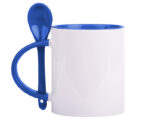TARRO BICOLOR DE SUBLIMACIÓN C/CUCHARA 11 OZ MIRZA A2376 AZUL (Cerámica)