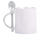 TARRO BICOLOR DE SUBLIMACIÓN C/CUCHARA 11 OZ MIRZA A2376 BLANCO (Cerámica)