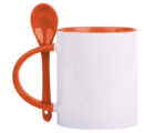 TARRO BICOLOR DE SUBLIMACIÓN C/CUCHARA 11 OZ MIRZA A2376 NARANJA (Cerámica)