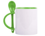 TARRO BICOLOR DE SUBLIMACIÓN C/CUCHARA 11 OZ MIRZA A2376 VERDE CLARO (Cerámica)