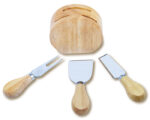 JUEGO UTENSILIOS QUEZO A2512 CAFÉ (Accesorios: Acero Inoxidable / Madera // Base: Madera) - Imagen 2