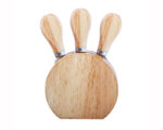 JUEGO UTENSILIOS QUEZO A2512 CAFÉ (Accesorios: Acero Inoxidable / Madera // Base: Madera)