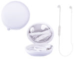 AUDÍFONOS BLUETOOTH MANOS LIBRES CON ESTUCHE PARA GUARDAR SAURUS A2514 BLANCO (Estuche: EVA // Audífonos: ABS)