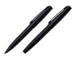 SET DE BOLÍGRAFOS DE METAL TWAS A2538 NEGRO (Bolígrafo: Acero Inoxidable // Estuche: Cartón)