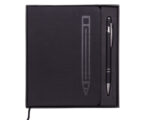 LIBRETA PERSONAL METRÓPOLIS A2669 NEGRO (Libreta: Termo PU // Bolígrafo: Aluminio)