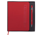 LIBRETA PERSONAL METRÓPOLIS A2669 ROJO (Libreta: Termo PU // Bolígrafo: Aluminio)