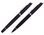 SET DE BOLÍGRAFOS DE METAL ELTON A2687 NEGRO (Bolígrafos: Aluminio // Estuche: Cartón)