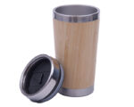 TERMO DE ACERO INOXIDABLE CON BAMBÚ DE 445 ML. ALLEN A2704 ÚNICO (Acero Inoxidable / Bambú) - Imagen 2