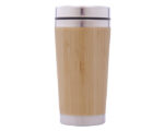 TERMO DE ACERO INOXIDABLE CON BAMBÚ DE 445 ML. ALLEN A2704 ÚNICO (Acero Inoxidable / Bambú)