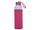 CILINDRO DE VIDRIO 500 ML. KRISTAL A2705 ROSA (Cilindro: Vidrio// Funda: Neopreno)