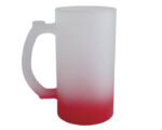 TARRO CERVECERO SATINADO BICOLOR DE SUBLIMACIÓN 16 OZ CHELADO A2799 ROJO (Vidrio)