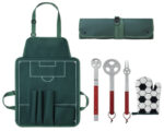 SET DE BBQ GLADIADOR A2839 VERDE (Accesorios: Metal // Mandil y Guante: Poliéster)