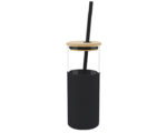 CILINDRO DE BOROSILICATO 500 ML. GLORY A2855 NEGRO (Cilindro: Borosilicato / Bambú // Funda: Silicón)