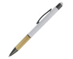 BOLÍGRAFO DE ALUMINIO CON BAMBÚ ELEBAM A2921 BLANCO (Aluminio, bambú y clip de metal)