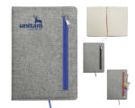 LIBRETA CON CIERRE ZIPPER A2922 AZUL (Poliéster y papel) - Imagen 3