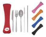 ESTUCHE CON CUBIERTOS MEDITERRANEO A2929 ROJO (Cubiertos: Acero Inoxidable // Funda: Neopreno) - Imagen 3