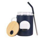 ANF 058 A - CILINDRO DE VIDRIO MASON AZUL (AZUL / VIDRIO BOROSILICATO / SILICON / ACERO INOXIDABLE) - Imagen 3