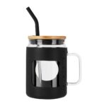 ANF 058 N - CILINDRO DE VIDRIO MASON NEGRO (NEGRO / VIDRIO BOROSILICATO / SILICON / ACERO INOXIDABLE) - Imagen 2