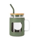 ANF 058 V - CILINDRO DE VIDRIO MASON VERDE (VERDE / VIDRIO BOROSILICATO / SILICON / ACERO INOXIDABLE) - Imagen 2