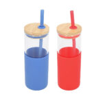 ANF 066 A - CILINDRO DE VIDRIO IBIZA AZUL (AZUL / VIDRIO BOROSILICATO / SILICON / BAMBU) - Imagen 4
