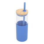 ANF 066 A - CILINDRO DE VIDRIO IBIZA AZUL (AZUL / VIDRIO BOROSILICATO / SILICON / BAMBU)