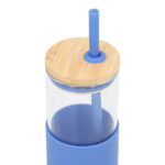ANF 066 A - CILINDRO DE VIDRIO IBIZA AZUL (AZUL / VIDRIO BOROSILICATO / SILICON / BAMBU) - Imagen 2