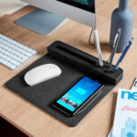 AST 002 N - CARGADOR MOUSE PAD AGADIR (NEGRO / PLASTICO / PU / TELA) - Imagen 3