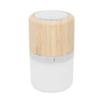AUD 036 B - BOCINA LÁMPARA LAON (BLANCO / PLASTICO / BAMBU)
