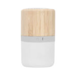AUD 036 B - BOCINA LÁMPARA LAON (BLANCO / PLASTICO / BAMBU) - Imagen 2