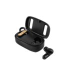 AUD 044 N - AUDÍFONOS ECO BYXO (NEGRO / PLASTICO RECICLADO / BAMBU RECICLADO)