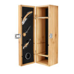 BAR 018 BE - SET PARA VINOS VERDOT (BEIGE / BAMBU / METAL)