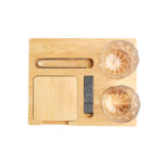 BAR 029 BE - SET DE BAR GLASGOW (BEIGE / BAMBU / VIDRIO / GRANITO / ACERO INOXIDABLE) - Imagen 2