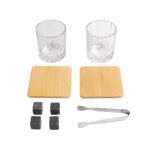 BAR 029 BE - SET DE BAR GLASGOW (BEIGE / BAMBU / VIDRIO / GRANITO / ACERO INOXIDABLE) - Imagen 3