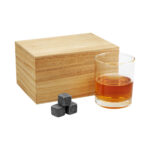 BAR 031 BE - SET DE BAR DUNDEE (BEIGE / VIDRIO / MADERA / PIEDRA)