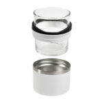 BAR 039 B - VASO WHISKERO BASILE BLANCO (BLANCO / ACERO INOXIDABLE / VIDRIO / RUBBER) - Imagen 2
