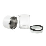 BAR 039 B - VASO WHISKERO BASILE BLANCO (BLANCO / ACERO INOXIDABLE / VIDRIO / RUBBER) - Imagen 3