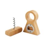 BAR 040 BE - SOPORTE SACACORCHOS RÓDANO (BEIGE / BAMBOO / METAL)