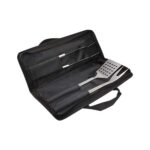 BBQ 042 N - SET DE BBQ JASPER (NEGRO / ACERO INOXIDABLE UTENSILIOS / POLIESTER ESTUCHE)
