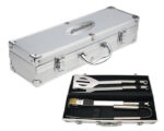 JGO DE BBQ C/ESTUCHE CROME BBQ017 PLATEADO (Accesorios: Acero Inoxidable // Estuche: Aluminio) - Imagen 3