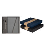 HL 9041 A - SET DE LIBRETA JINSEI AZUL (AZUL / CURPIEL Y METAL LIBRETA / ACERO INOXIDABLE BOLIGRAFO) - Imagen 6